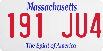 MA license plate 191JU4