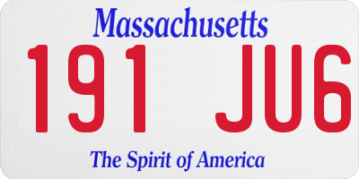 MA license plate 191JU6