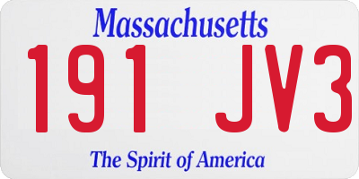 MA license plate 191JV3
