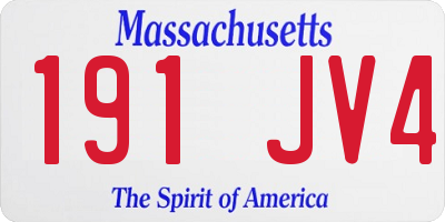 MA license plate 191JV4
