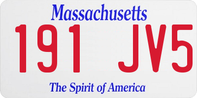MA license plate 191JV5