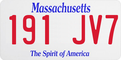MA license plate 191JV7