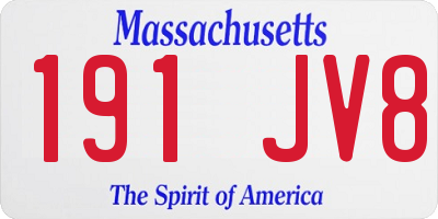 MA license plate 191JV8