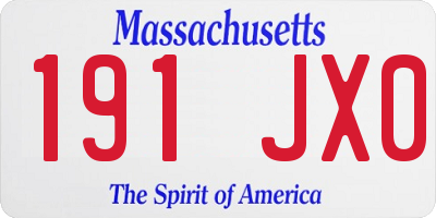 MA license plate 191JX0