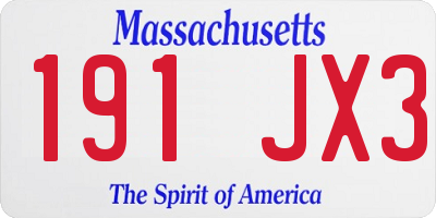 MA license plate 191JX3