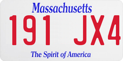 MA license plate 191JX4