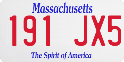MA license plate 191JX5