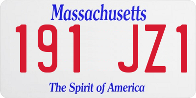 MA license plate 191JZ1