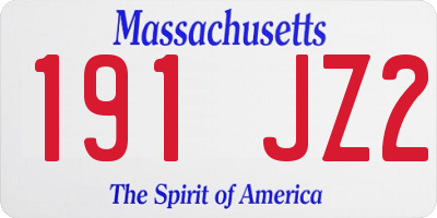 MA license plate 191JZ2
