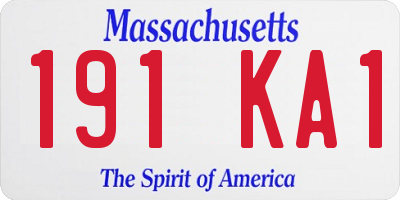 MA license plate 191KA1