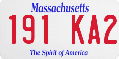 MA license plate 191KA2