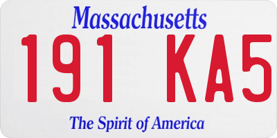 MA license plate 191KA5
