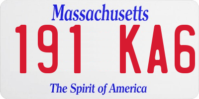 MA license plate 191KA6