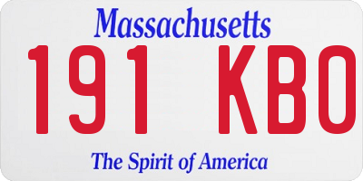 MA license plate 191KB0