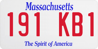 MA license plate 191KB1