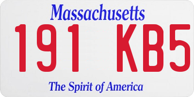 MA license plate 191KB5