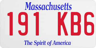 MA license plate 191KB6