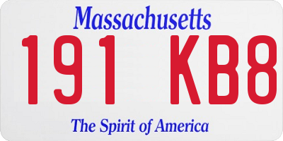 MA license plate 191KB8