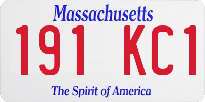 MA license plate 191KC1