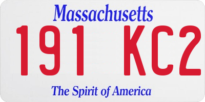 MA license plate 191KC2