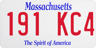 MA license plate 191KC4