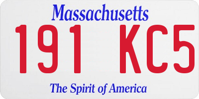 MA license plate 191KC5
