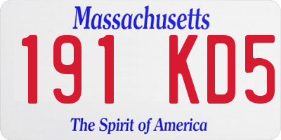 MA license plate 191KD5