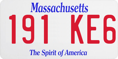 MA license plate 191KE6