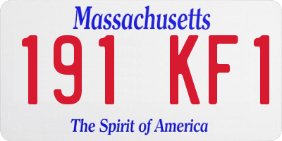 MA license plate 191KF1