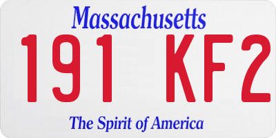 MA license plate 191KF2