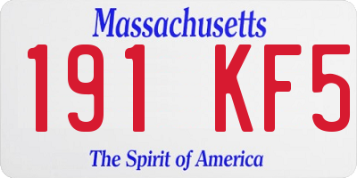 MA license plate 191KF5