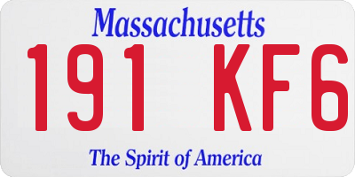 MA license plate 191KF6