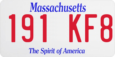 MA license plate 191KF8