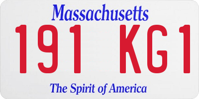 MA license plate 191KG1