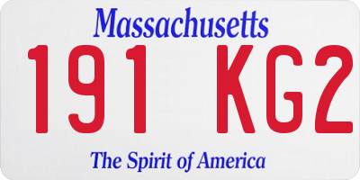 MA license plate 191KG2