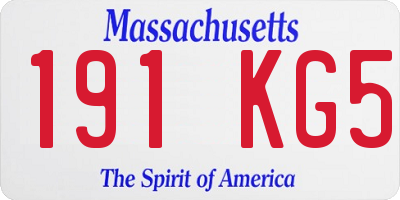 MA license plate 191KG5