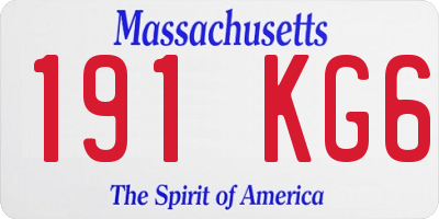 MA license plate 191KG6