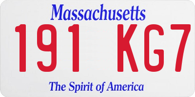 MA license plate 191KG7
