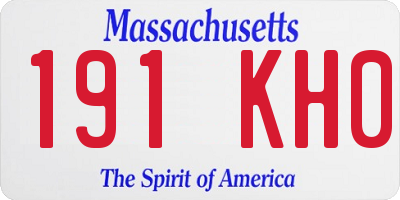 MA license plate 191KH0