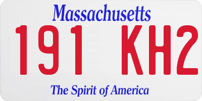 MA license plate 191KH2