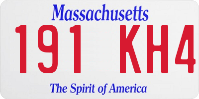 MA license plate 191KH4