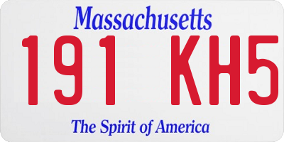 MA license plate 191KH5