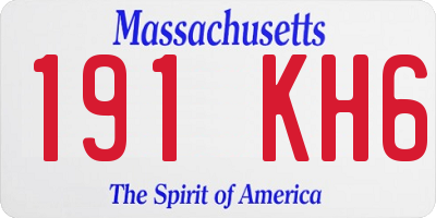 MA license plate 191KH6