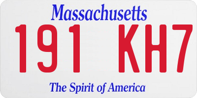 MA license plate 191KH7