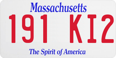 MA license plate 191KI2
