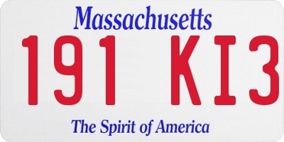 MA license plate 191KI3