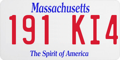 MA license plate 191KI4