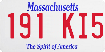 MA license plate 191KI5
