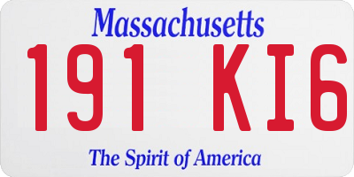 MA license plate 191KI6