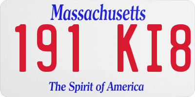 MA license plate 191KI8